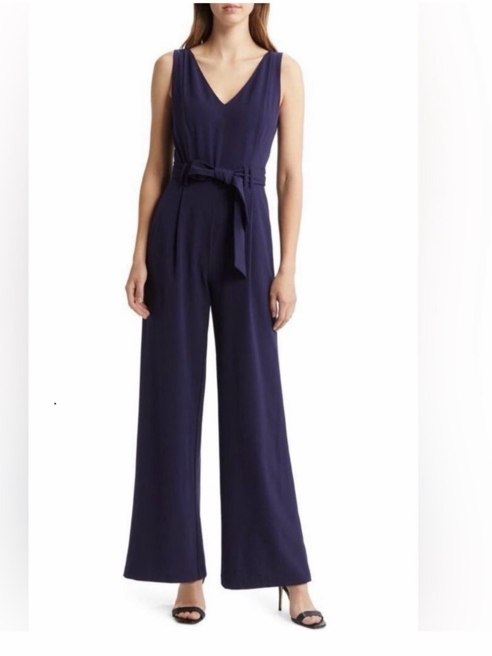 Tahari Sleeveless V-Neck Royal Blue Jumpsuit